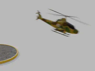 Military Helicopter Low-poly 3D model