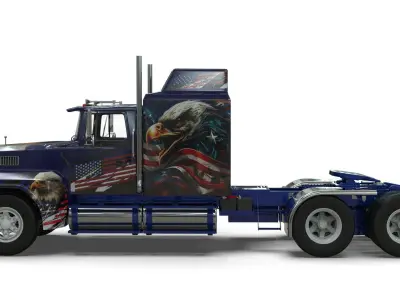 LTL 9000 Sleeper Cab Tandem 3D Model  BLENDER  3D model