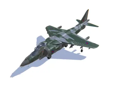 Harrier II Jet Fighter Aircraft Low-poly 3D model