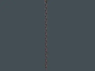 Old Chain with Hook Low-poly 3D model