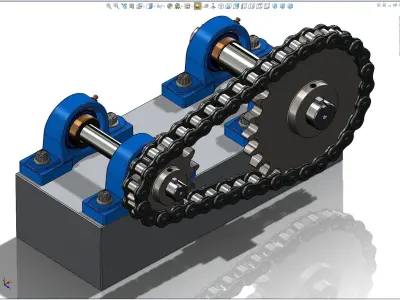 Chain  Sprocket Animation Free 3D model