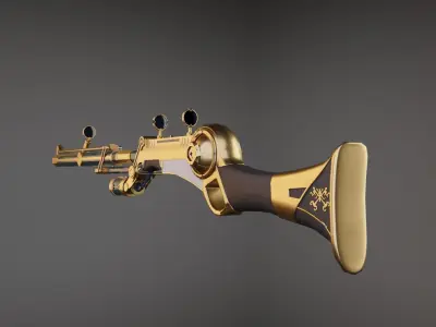 Caitlyn hextech rifle from Arcane Low-poly 3D model