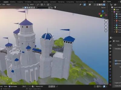 Medival castle Low-poly 3D model