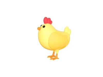 Low-Poly Easter Chicken Low-poly 3D model