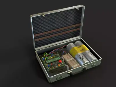 Bomb Suitcase Low-poly 3D model