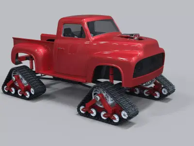 Pickup with Mattracks Suspension tracks 3D model