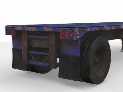 flatbed trailer 02 3D model