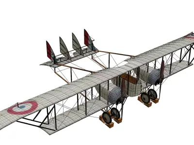 Caudron G4 Low-poly 3D model