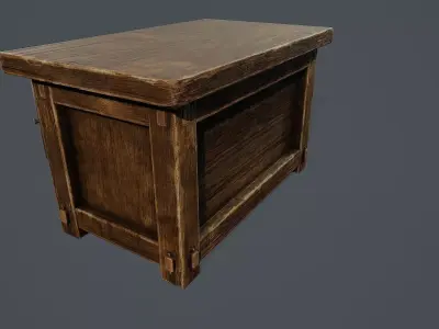 Rustic Wooden Cabinet  PBR Low-poly 3D model