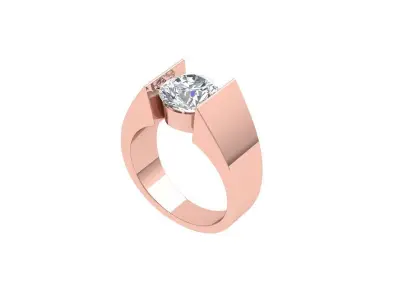 Solitaire Engagement Ring 3D print model 84