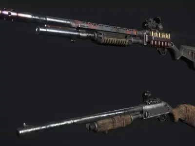 Shotgun Remi Low-poly 3D model