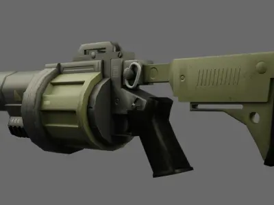 Sci Fi - Grenade launcher Low-poly 3D model