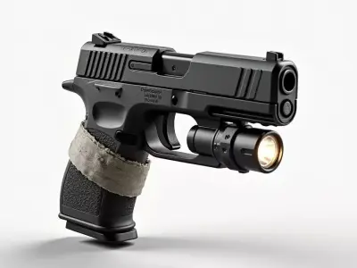 Tactical Survival Pistol 3D Model Equipped Sidearm Low-poly 3D model