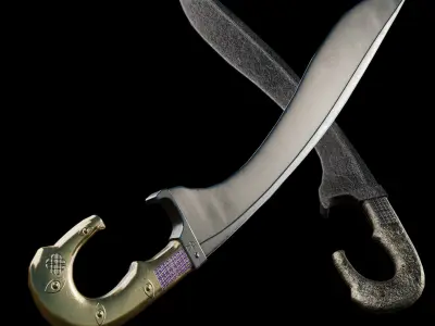 Falcata Game ready free model Free low-poly 3D model