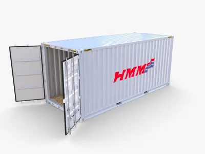 20ft Shipping Container HMM v3 3D model