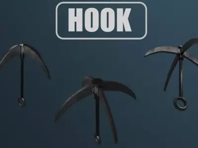 Harpoon Hook Low-poly 3D model