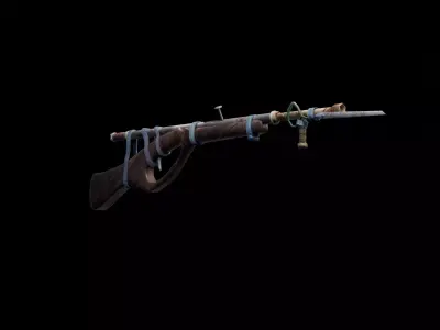 Rust Handmade Rifle Low-poly 3D model