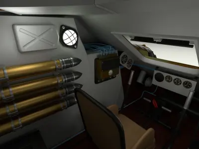 T-34 76 Interior Engine Bay Camo Full 3D model