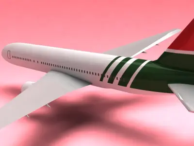 Airplane airliner flying in sky 3D model