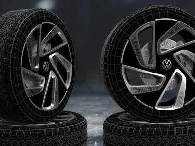 Volkswagen car tyre 3D model