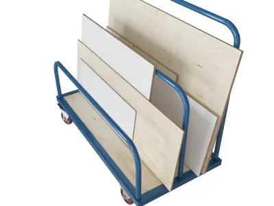 Novo metal industrial workshop cart with wheels 3D model