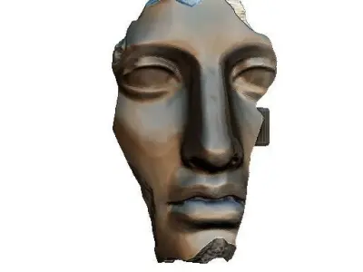 Greeck Rome God Face Crack Damage Slavage Part Ring Silver GOLD 3D print model
