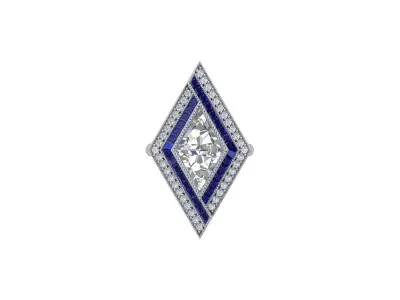 Triangle Artdeco Ring 3D print model buy