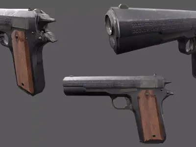 M1911 Colt Low-poly 3D model