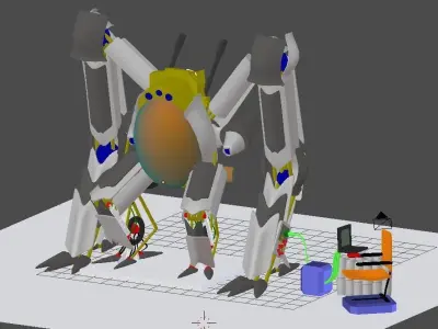 Robot Low-poly 3D model 30