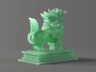 carved model jade seal Panlong Dragons 3D model purchase