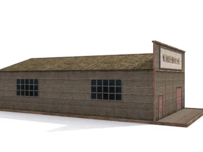 Warehouse Low-poly 3D model shop