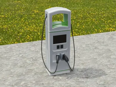 EV charging station 3D model