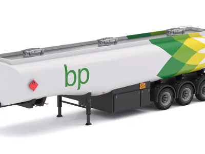 BP Fuel Semi Tank Trailer 3D model