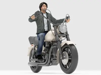 Chopper Biker 2 - 4K 3D model