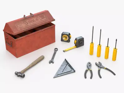 Garage Hand Tools Low-poly 3D model