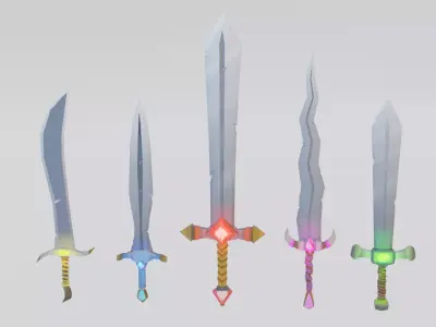 Game ready Swords mini pack Low-poly 3D model