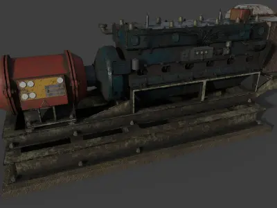 Diesel Generator Old II Low-poly 3D model