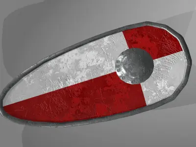 Medieval Shield Low-poly 3D model 16