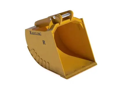 Raveling Flat Bottom Square Corner Excavator Bucket 3D model