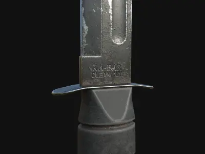  Combat Knife Game Asset 3D Model 3D model