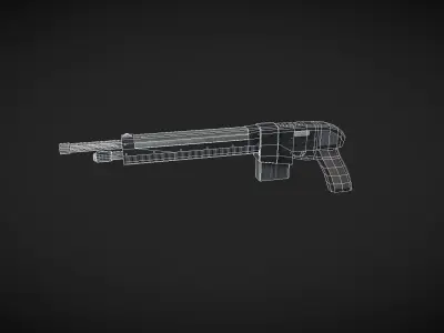 Shotgun with magazine Low-poly 3D model