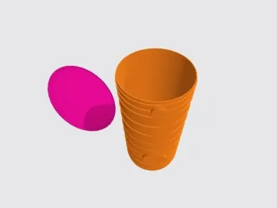 Chemical oil storage tank 230mm 3D model