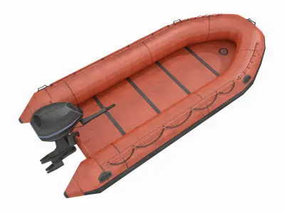 Inflatable Boat - Lifeboat Low-poly 3D model