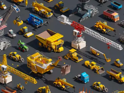 Heavy Machinery Low-poly 3D model