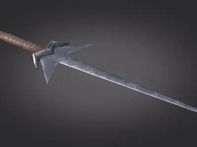 Stylized Medieval Sword melee weapon game ready Low-poly 3D model 3