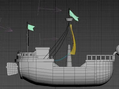 One piece Ship Low-poly 3D model