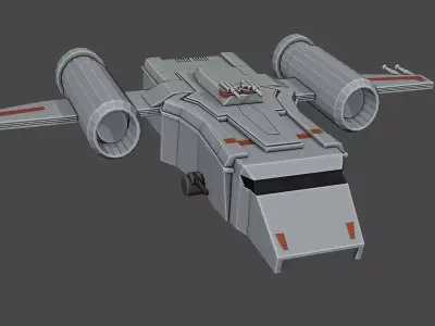 Warplane star wars spaceship Low-poly 3D model