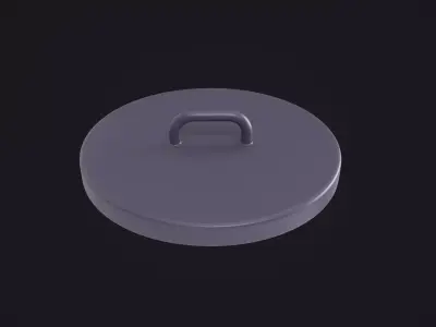 Cartoon Lid with Handle 3D model