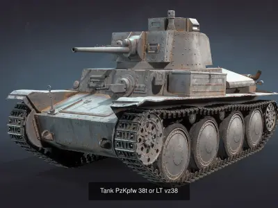 Inter-war Period Tanks Set 3D Model Pack
