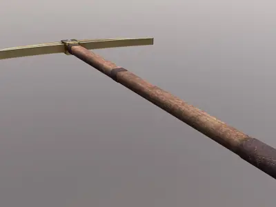 Pickaxe - Gold Low-poly 3D model